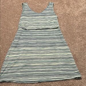 Striped Sleeveless Dress - Blue and White